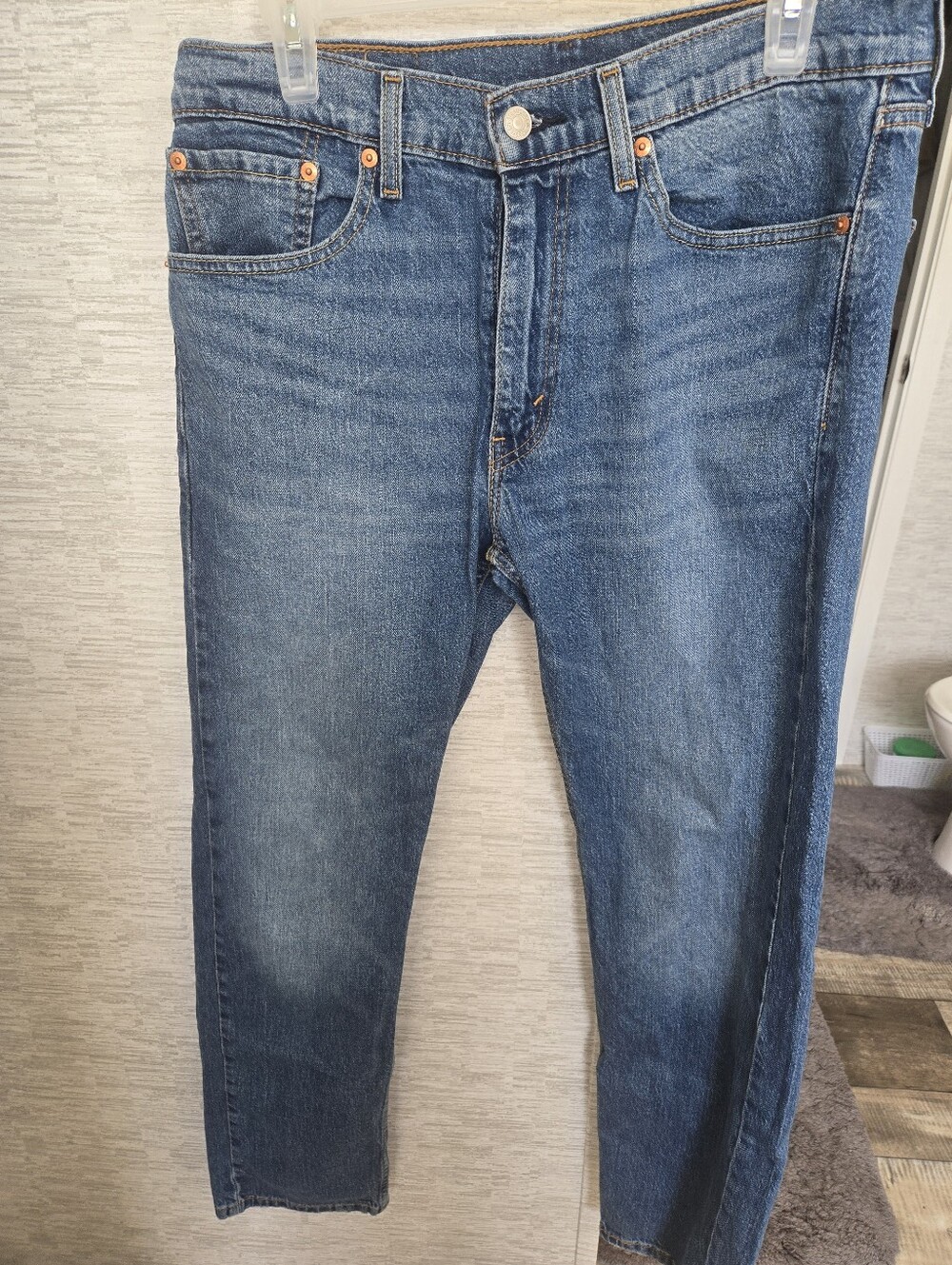 Levi's Men’s Mid Blue Slim Straight Jeans